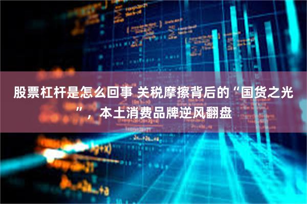 股票杠杆是怎么回事 关税摩擦背后的“国货之光”，本土消费品牌逆风翻盘