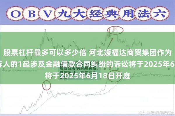 股票杠杆最多可以多少倍 河北媛福达商贸集团作为被告/被上诉人的1起涉及金融借款合同纠纷的诉讼将于2025年6月18日开庭